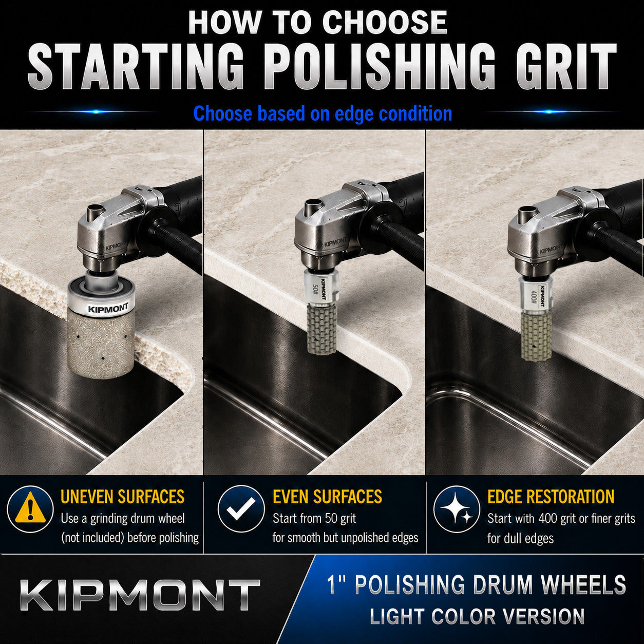 how to choose starting polishing grit based on edge condition