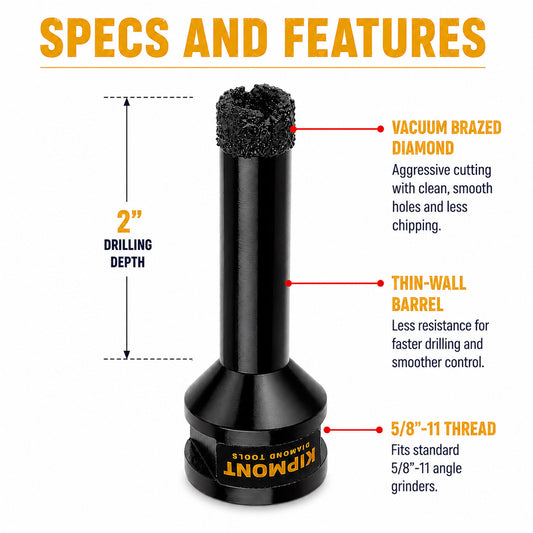 specs and features of diamond core drill bit