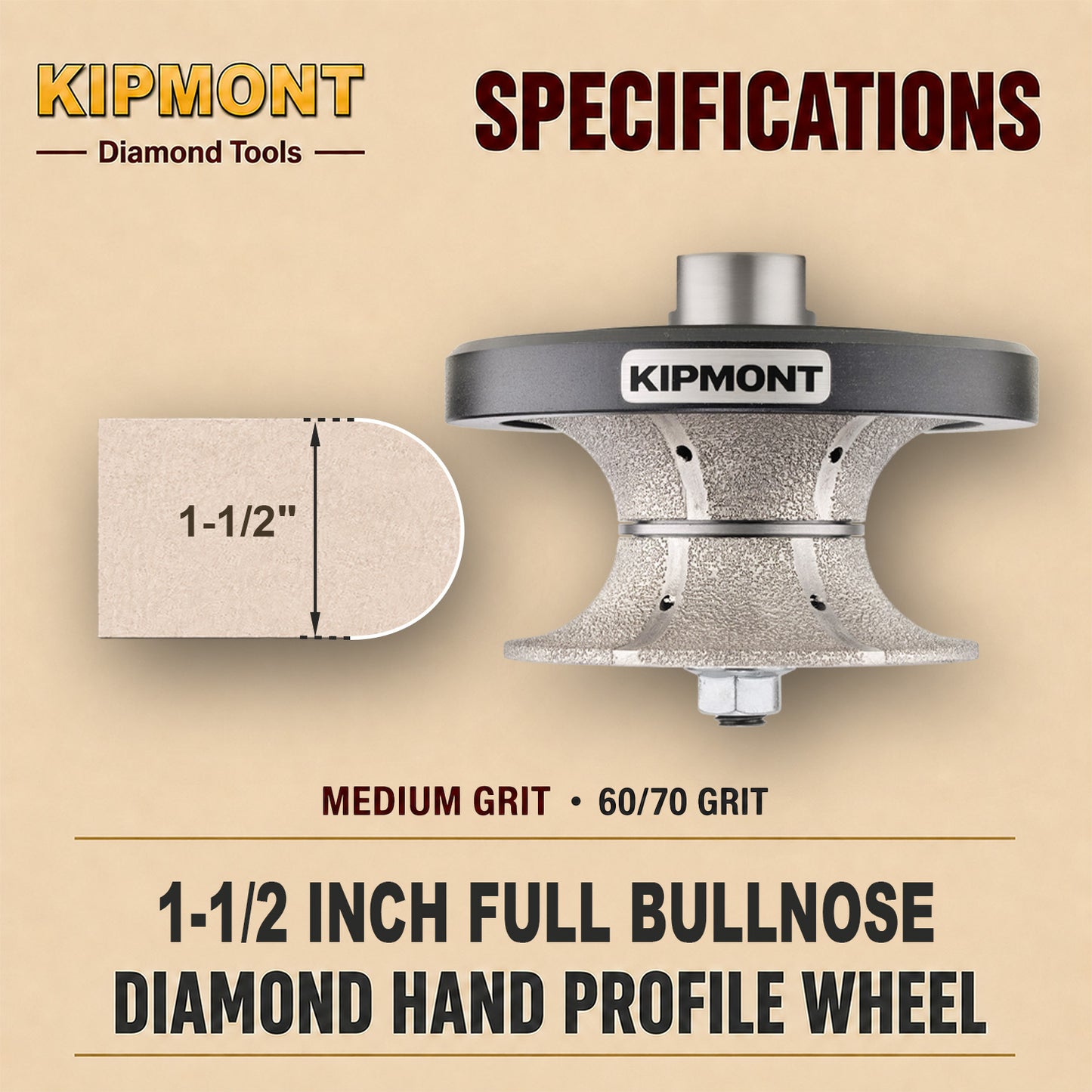 1-1/2" medium full bullnose specifications