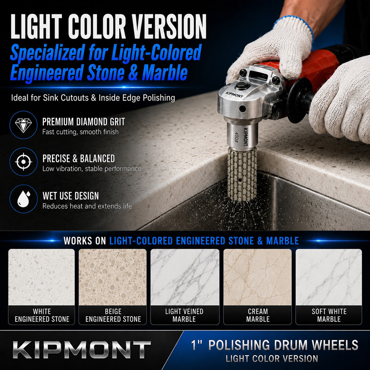 1 inch diamond drum wheel for light color granite marble quartz concrete and stone polishing