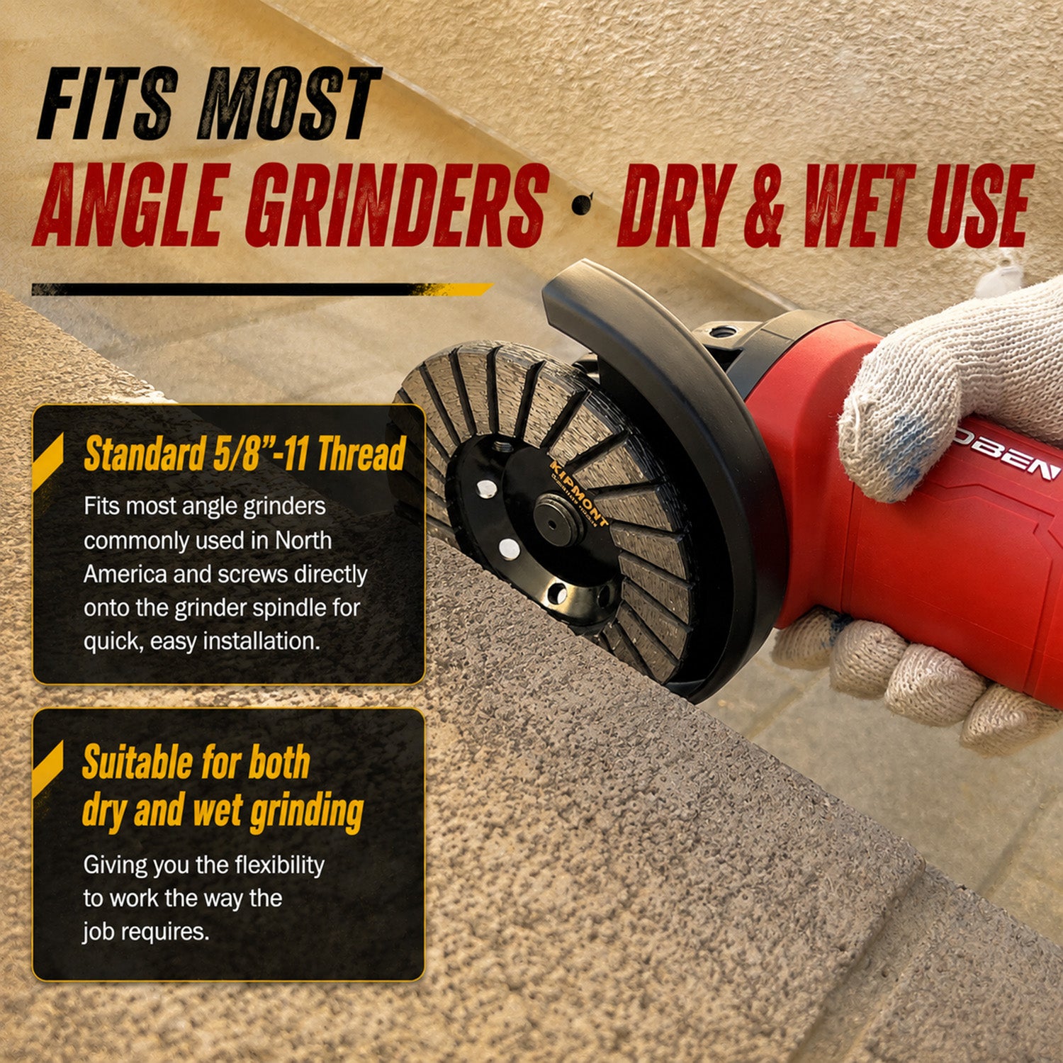 4" dimoand cup wheel fits wet and dry grinders