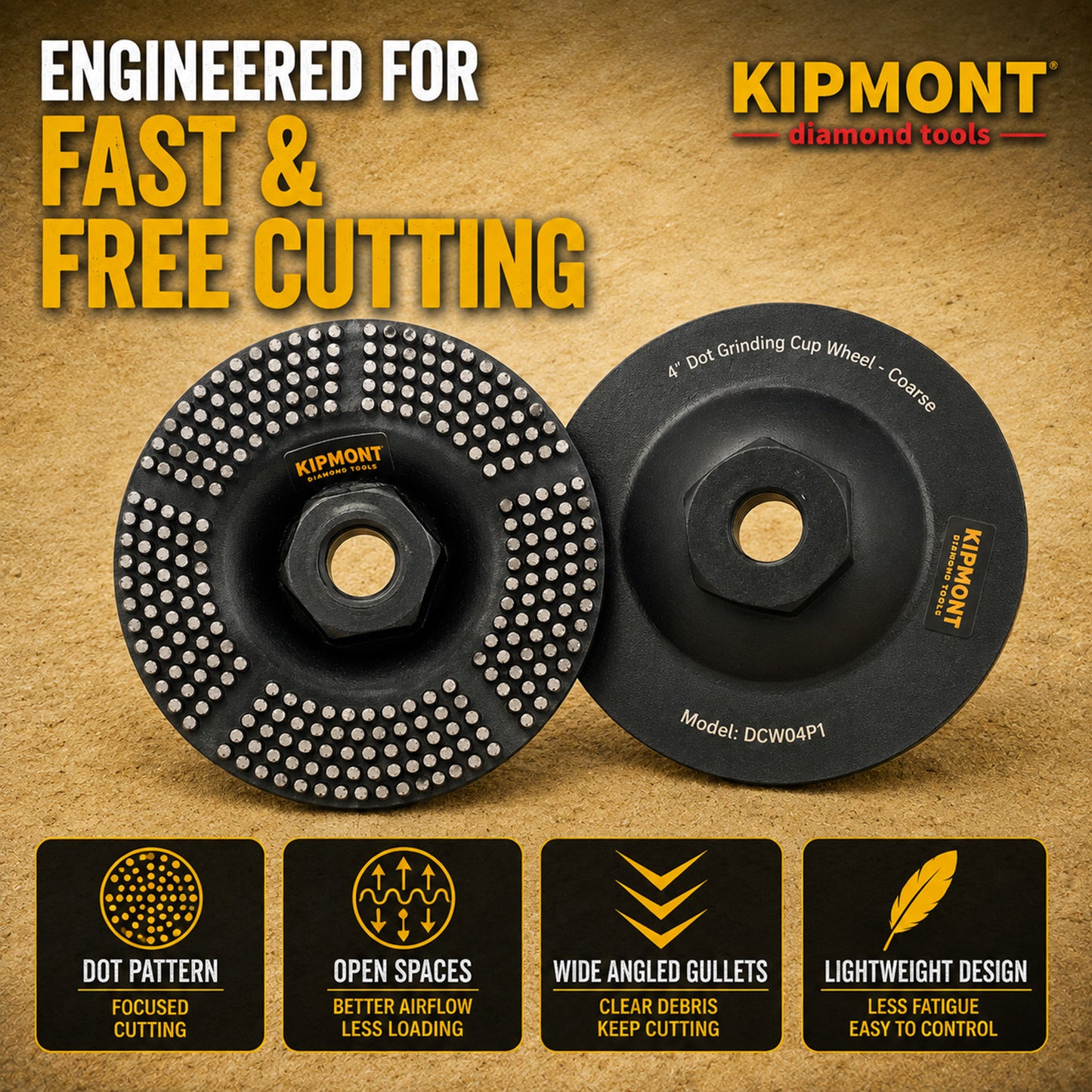 4" dot grinding cup wheel specifications