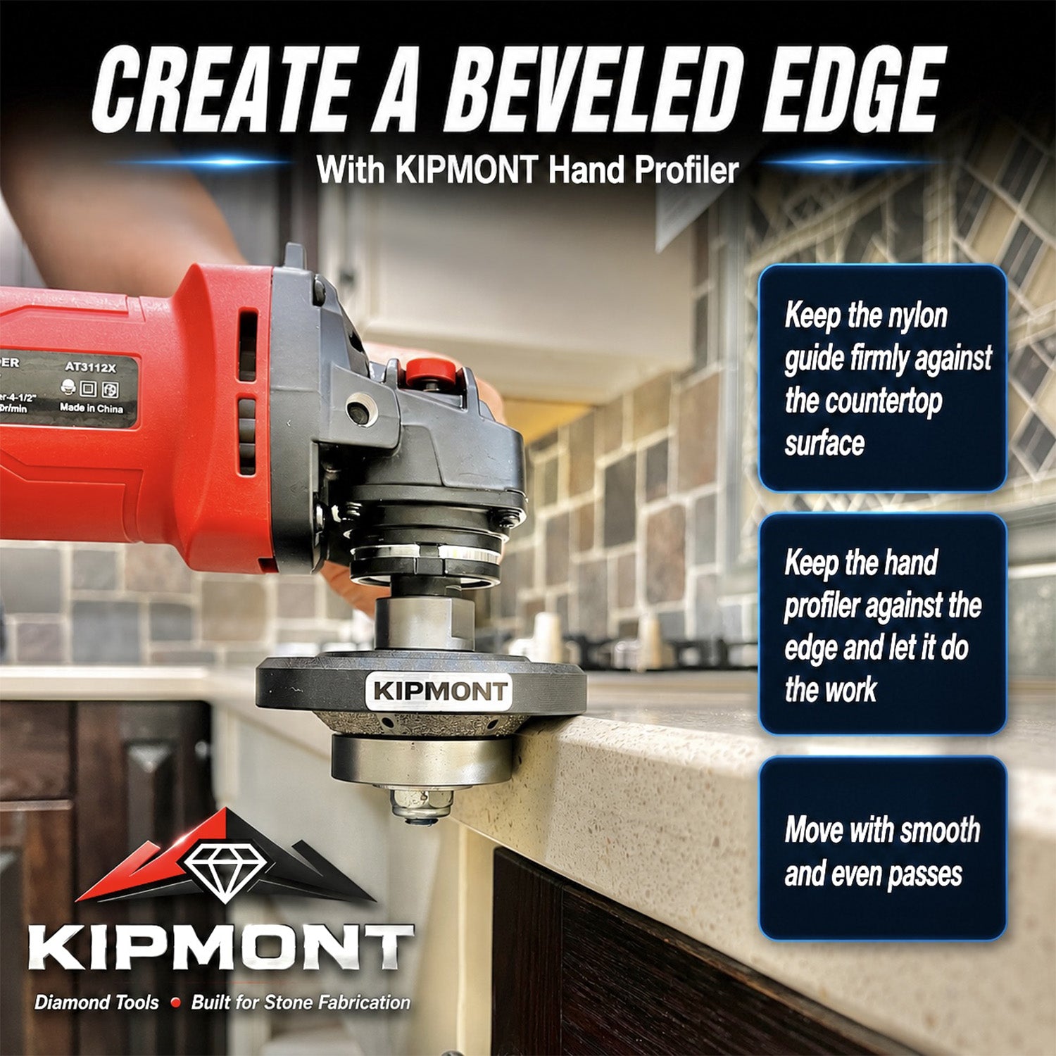 diamond hand profiler edge profiling workflow for bevel 
