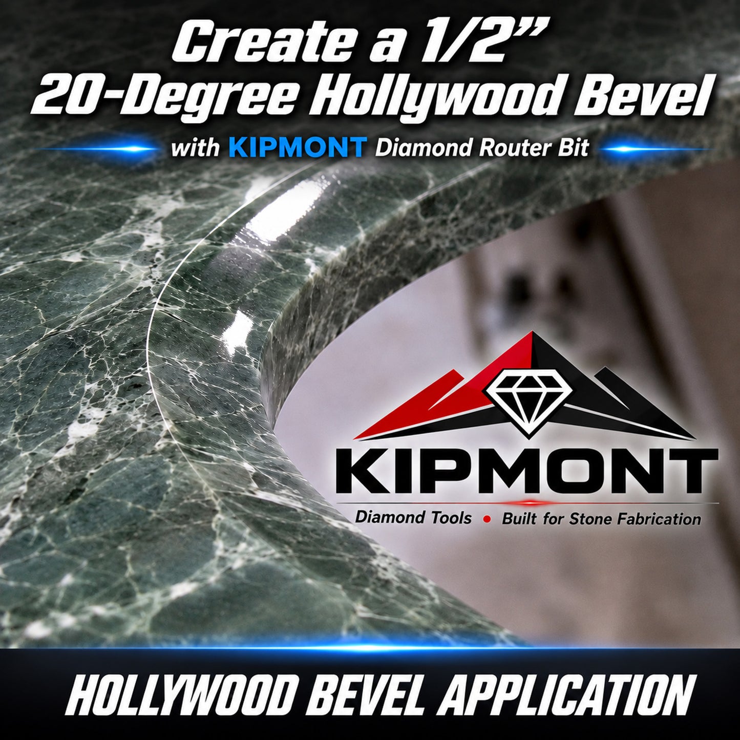 create a 1/2" 20 degree hollywood bevel