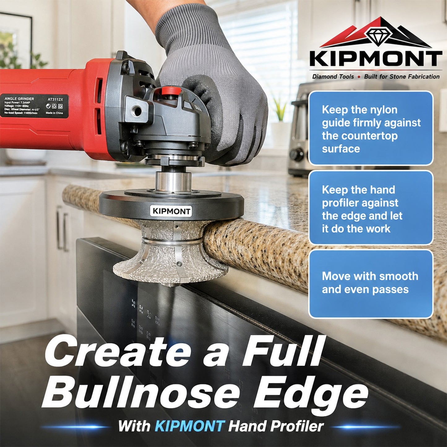 diamond hand profiler edge profiling workflow for full bullnose