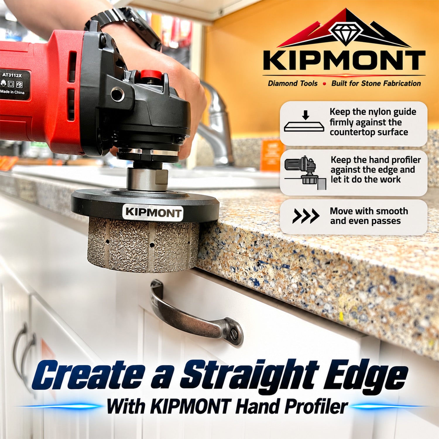 diamond hand profiler edge profiling workflow for straight edge