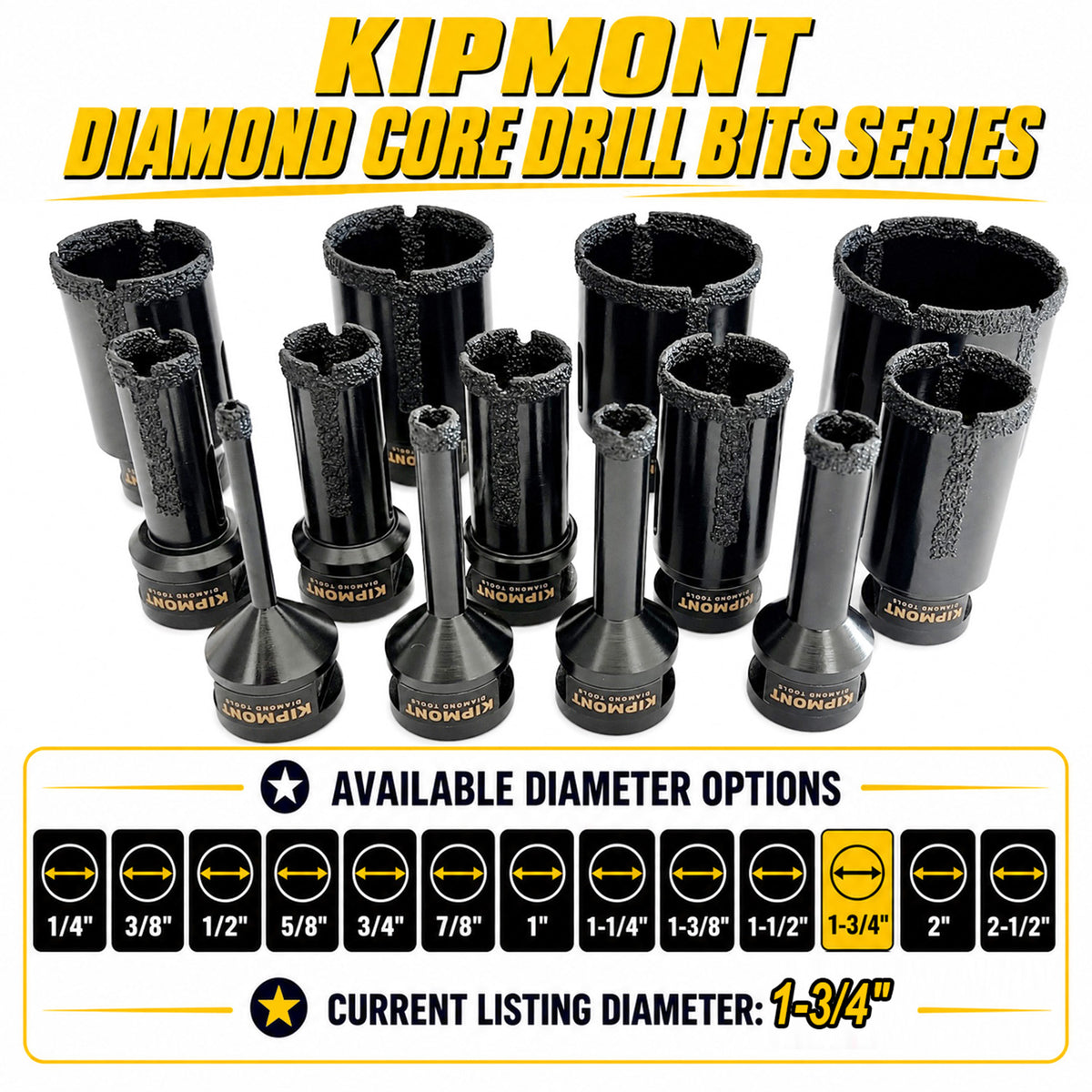 diamond core drill bit diameter for 1-3/4"