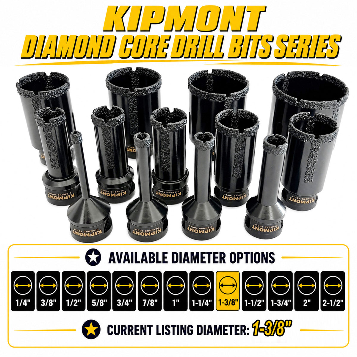 diamond core drill bit diameter for 1-3/8"