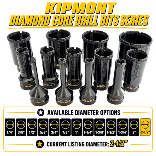 diamond core drill bit diameter for 2-1/2"