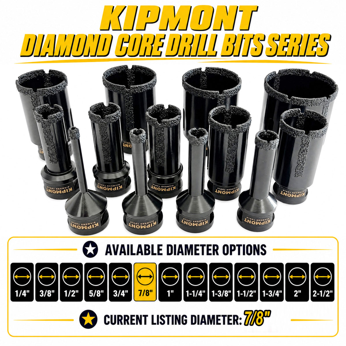 diamond core drill bit diameter for 7/8"